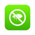 No flea sign icon digital green