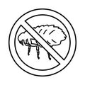 No flea sign icon, outline style