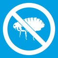 No flea sign icon white