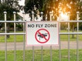 No fly zone sign. Drone flight not allowed. drone restricted area