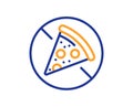 No food allowed line icon. Salami pizza sign. Vector