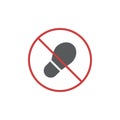 No foot step sign flat icon