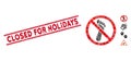 No Footprint Mosaic and Distress Closed for Holidays Seal with Lines