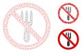 No Fork Vector Mesh 2D Model and Triangle Mosaic Icon Royalty Free Stock Photo
