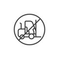 No forklift line icon