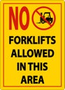 No Forklifts Allowed In This Area Sign On White Background