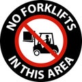 No Forklifts In This Area Floor Sign On White Background Royalty Free Stock Photo