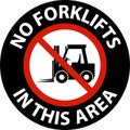 No Forklifts In This Area Floor Sign On White Background Royalty Free Stock Photo