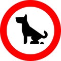 No Fouling Dog forbidden sign, modern round sticker