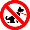 No Fouling Dog forbidden sign, modern round sticker