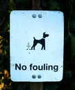 No Fouling sign for dog owners