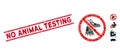 No Fox Mosaic and Distress No Animal Testing Seal with Lines