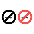 No friends in the car, trip icon. Simple glyph, flat vector of friendship ban, prohibition, embargo, interdict, forbiddance icons Royalty Free Stock Photo