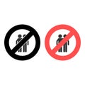 No friends icon. Simple glyph, flat vector of friendship ban, prohibition, embargo, interdict, forbiddance icons for ui and ux,