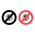No friendship on earth, people around the planet icon. Simple glyph, flat vector of friendship ban, prohibition, embargo,