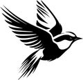 Bird - black and white isolated icon - vector illustration Royalty Free Stock Photo