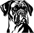 Boxer - black and white isolated icon - vector illustration