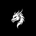 Dragon - minimalist and flat logo - vector illustration Royalty Free Stock Photo