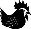 Chicken - minimalist and flat logo - vector illustration Royalty Free Stock Photo