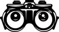 Binoculars - black and white vector illustration