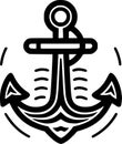 Anchor - black and white isolated icon - vector illustration Royalty Free Stock Photo