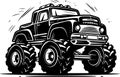 Monster truck - minimalist and flat logo - vector illustration Royalty Free Stock Photo