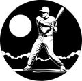 Baseball - minimalist and simple silhouette - vector illustration