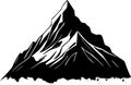 Mountain - black and white isolated icon - vector illustration Royalty Free Stock Photo