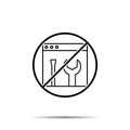 No frontend, seo, backend icon. Simple thin line, outline vector of web design development ban, prohibition, embargo, forbiddance Royalty Free Stock Photo
