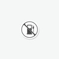 No fuel logo icon sticker isolated on gray background