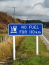 No fuel sign