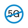 No 5G icon forbidding sign. Vector illustration Royalty Free Stock Photo