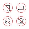 No gadget signs set on white background Royalty Free Stock Photo
