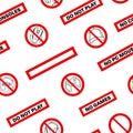 No games. No consoles. No gamepad seamless pattern. No joystick sign. Forbidden gamepad icon. Prohibited gaming icon set, line