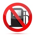 No gasoline. no fuel pump sign