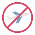 No flight during Coronavirus Flat Style vector icon which can easily modify or edit