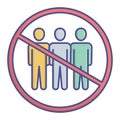 no gathering Flat Style vector icon which can easily modify or edit