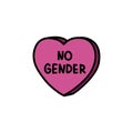 No gender heart doodle icon, vector color illustration