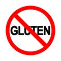 No gluten sign, Gluten free symbols. Bright warning icon, restriction sign on a white background