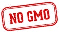 no gmo stamp. no gmo rectangular stamp on white background Royalty Free Stock Photo