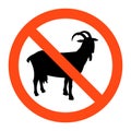 No goat sign ,vector illustratioon on white background