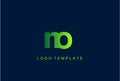 NO Green Letter Logo Design Vector Royalty Free Stock Photo