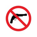 No gun prohibiting Sign icon symbol design isolated on white background.