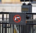 No guns allowed sign on fence Royalty Free Stock Photo