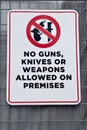 No guns knives or weapons Royalty Free Stock Photo