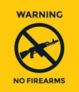 No guns sign with automatic rifle vector Royalty Free Stock Photo