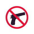 No guns sign with pistol silhouette, no shooting