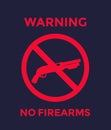 No guns sign with shotgun, no firearms poster