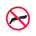 No guns sign with shotgun, vector Royalty Free Stock Photo