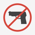 No guns or weapons sign. Vector illustration. Royalty Free Stock Photo